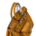 Birkin Cargo 25 Amber Yellow Swift Leather and Canvas Splicing Bag — Sophisticated Tote Style