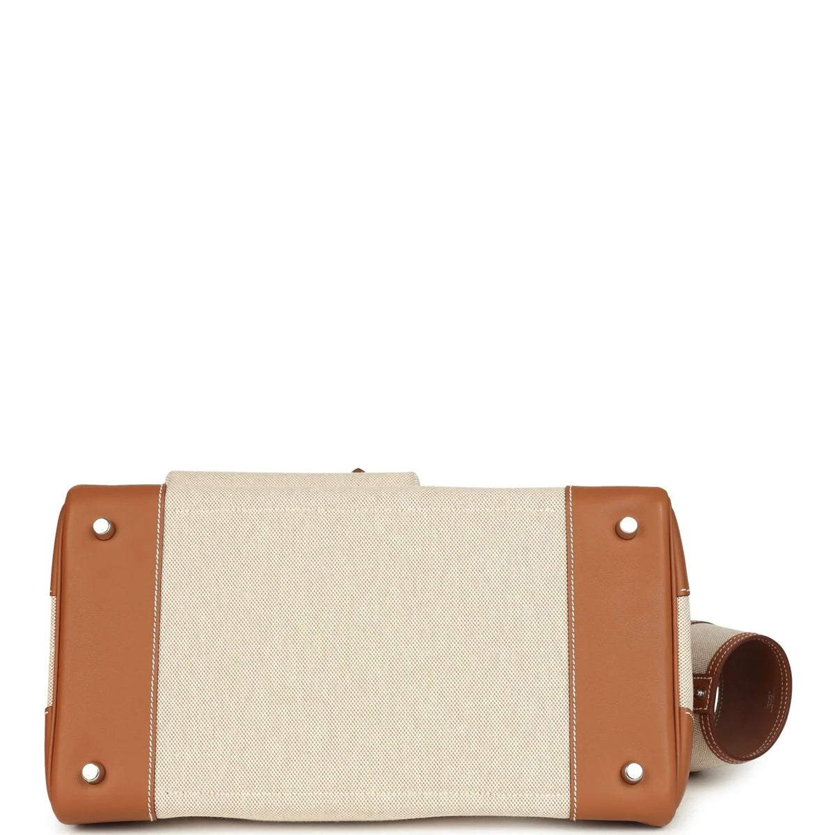Birkin Cargo 35 Gold Swift and Gold-Ecru Toile H Canvas Palladium Hardware — Timeless Structured Handbag