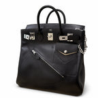 Birkin 40 Rock Sellier in Noir Swift Leather (Palladium Hardware) — Timeless Structured Handbag