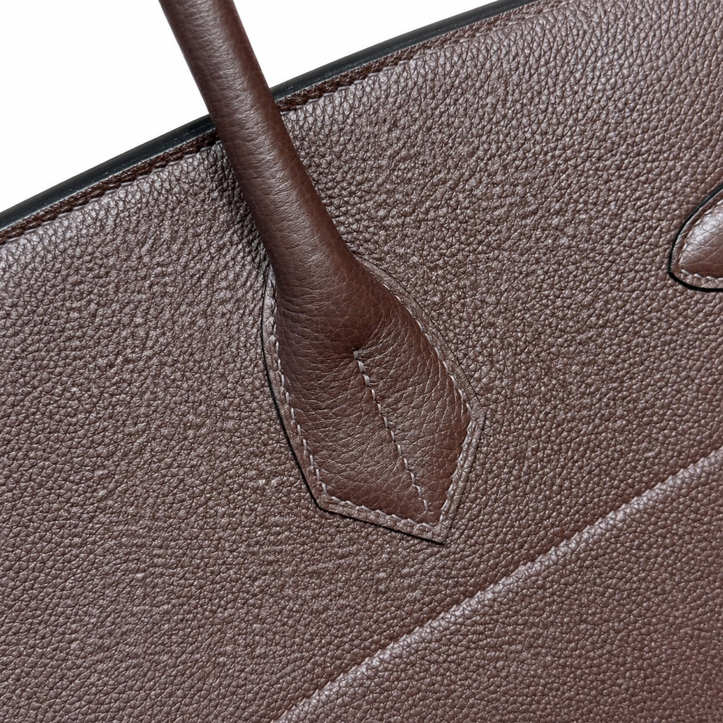 Large Birkin HAC 40cm Men's Tote in Premium Chocolate Brown Togo Cowhide — Streamlined Structured Bag