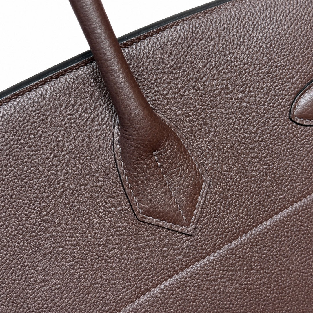 Large Birkin HAC 40cm Men's Tote in Premium Chocolate Brown Togo Cowhide — Streamlined Structured Bag
