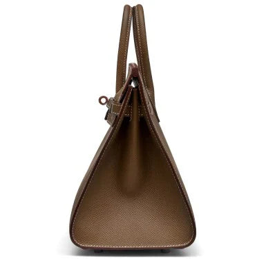 Etoupe Epsom Birkin 25 Sellier Palladium Hardware — Timeless Structured Handbag