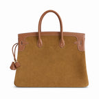 Birkin 40 Retourne in Gold Swift Leather and Suede Grizzly (Gold Hardware) — Sophisticated Tote Style