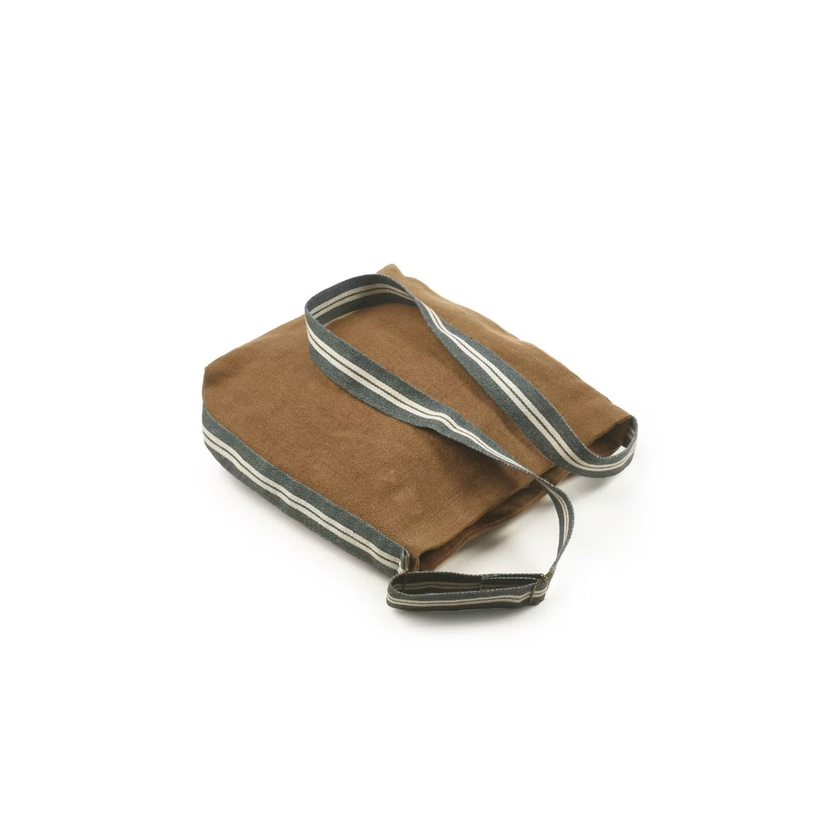 Vintage Brown Soft Crossbody Bag with Striped Adjustable Strap Daily Casual Matching Bag